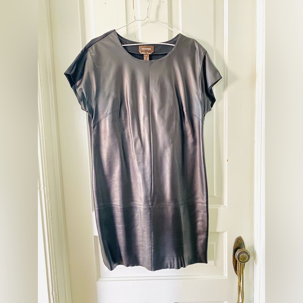 Black Leather Shift Dress